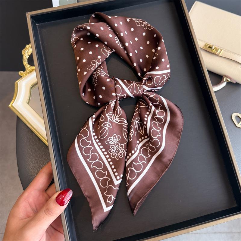 

Designer Silk Square Scarf Women Satin Shawl Wrap Hijab Female Hair Band Wrist Luxury Headkerchief 70*70cm Echarpe Bandana 70x70cm