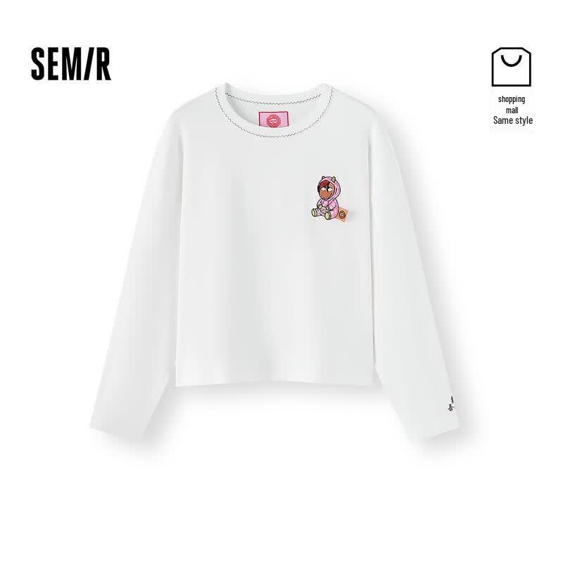 Semir Women s Oversize Embroidered Long Sleeve T-Shirt S