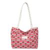 Broken Flower Canvas Bag Women's Spring New Fashion Casual Tote Bag Simple Commuter Shoulder Bag