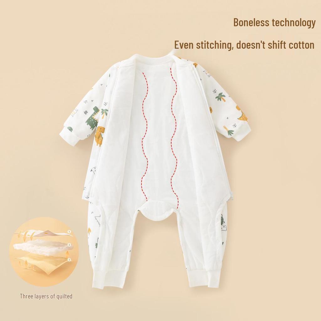 2025 A/W Baby Anti-Kick Pure Cotton Sleep Bag - Thick, Warm, Split-Leg Pajamas