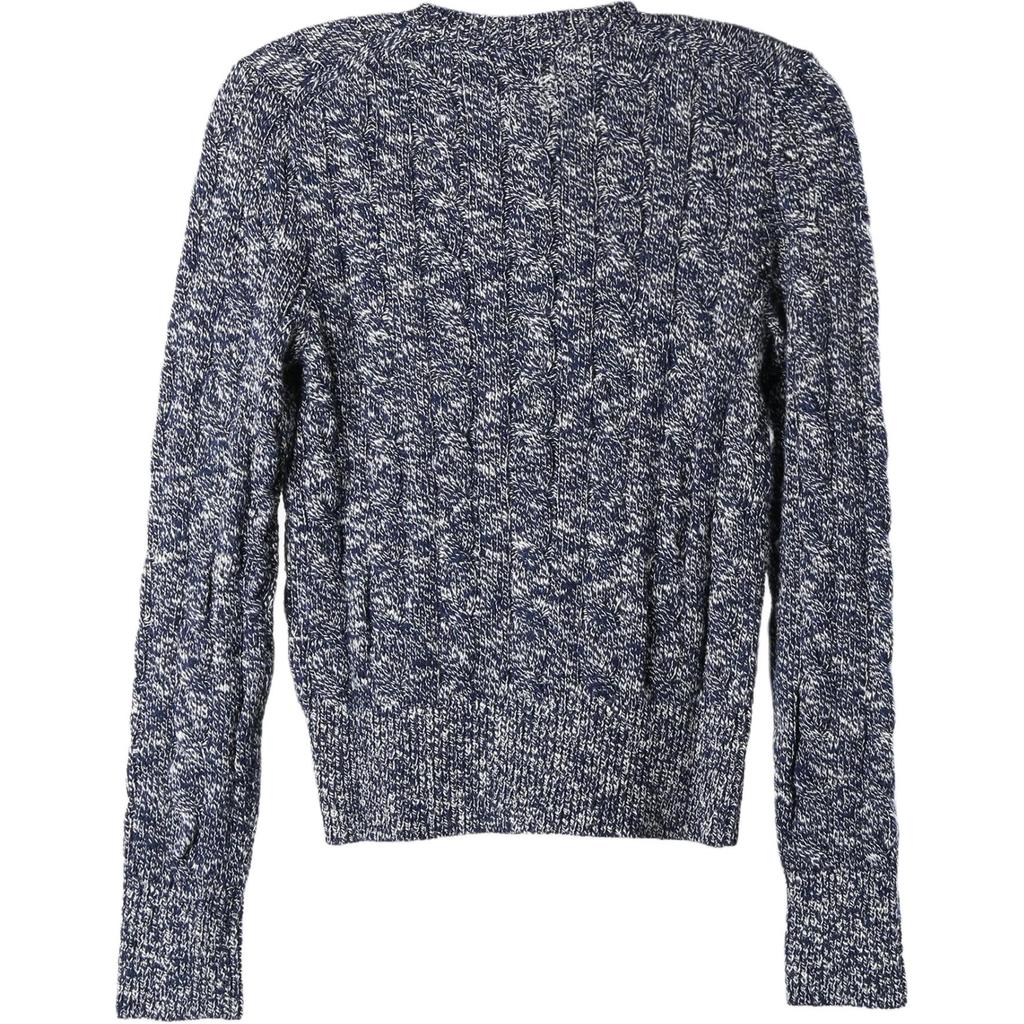 Polo Ralph Lauren Logo Single-Breasted Crew Neck Long Sleeve Knit Sweater Women Sweater Blue 211947926-002
