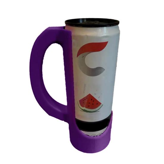 Držák na plechovky s ergonomickou rukojetí vytištěný na 3D tiskárně pro plechovky od limonády a piva, univerzální držák na studené nápoje s protiskluzovým designem, přenosný doplněk pro domácnost a venkovní použití.