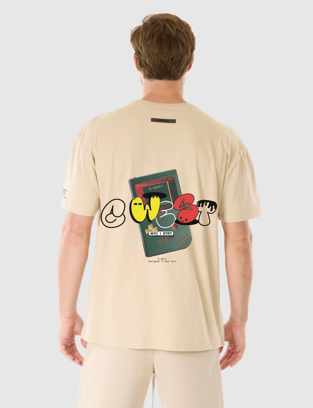 G WEST RETRO GAMING T-SHIRT - OXFORD TAN 4XL