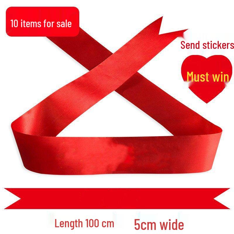 Custom 'Go for it' Headband & Wristband Set: Perfect for School Entrance Exams and Sports Meets - Red Ribbon Design
