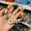 Tibetan Style Enamel Beaded Bracelet, Multicolor Vintage Gold-Plated Ethnic Jewelry,Handmade Enamel Charm Bracelet