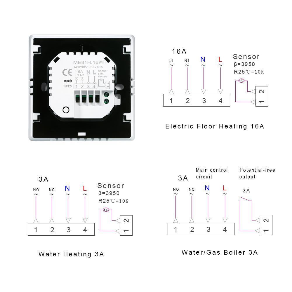Graffiti Smart WiFi Thermostat for Floor Heating, Wall-mounted Boiler, Voice & App Control, LCD Temperature Panel