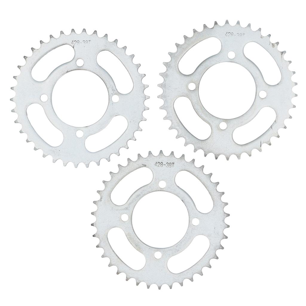 3PCS Motorcycle Rear Sprocket Cog Steel 428 38T Rear Sprocket Cog for ATV 4 Pit Off Road Bike Go Kart