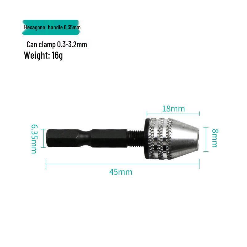 Self-Centering Electric Grinder Chuck with Three-Jaw Twist Drill Bits