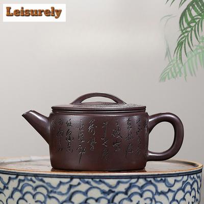 190ml Handgefertigte Yixing Lila Ton Teekannen Handgefertigt Großer Kaliber Topf Rohmaterial Lila Schlamm Kessel Chinesisches Zisha Teegeschirr Cha Zubehör