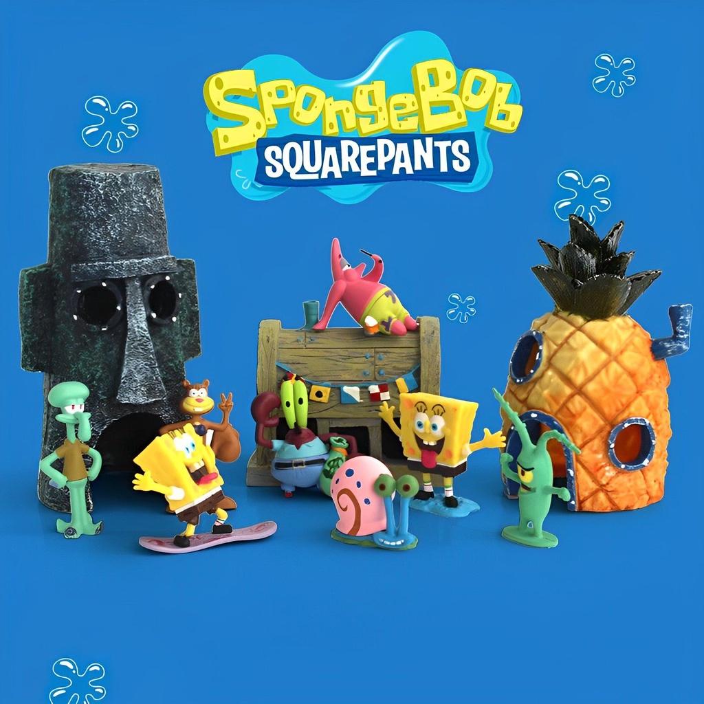 Dekoracja Akwarium Spongebob Dom Ananasowy Kreskówkowy Ornament Skalmar Zbiornik Ryby