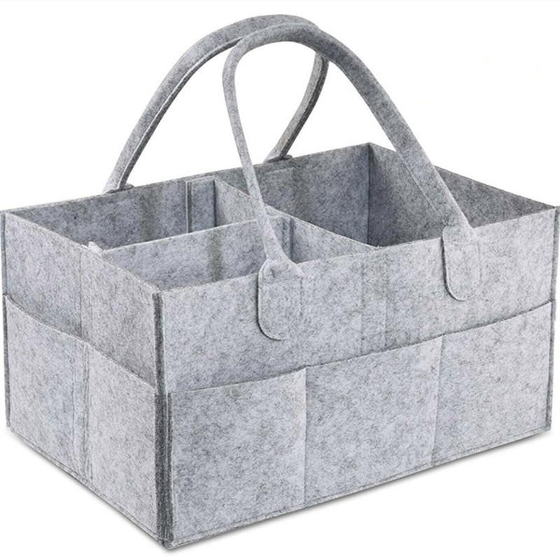 Large Capacity Multi-functional Felt Diaper Bag - Portable Mommy Bag for Outings