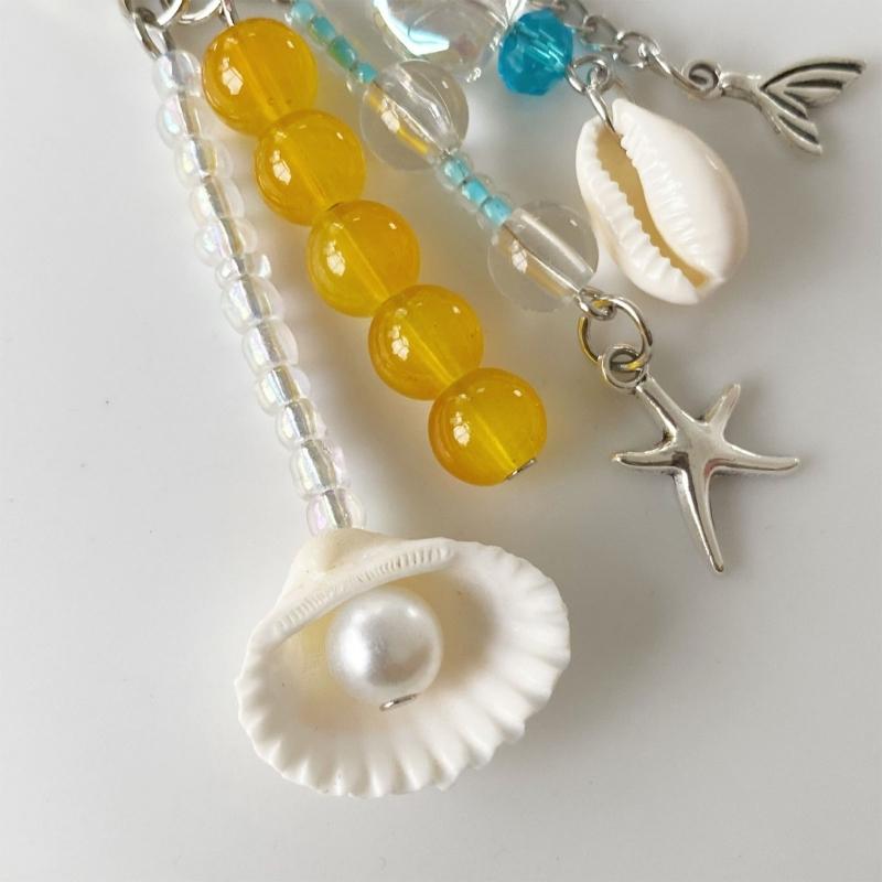 Oceanics Themed Keychain With Seashells And Starfish Designs Craft Of Alloy For Beach Lovers