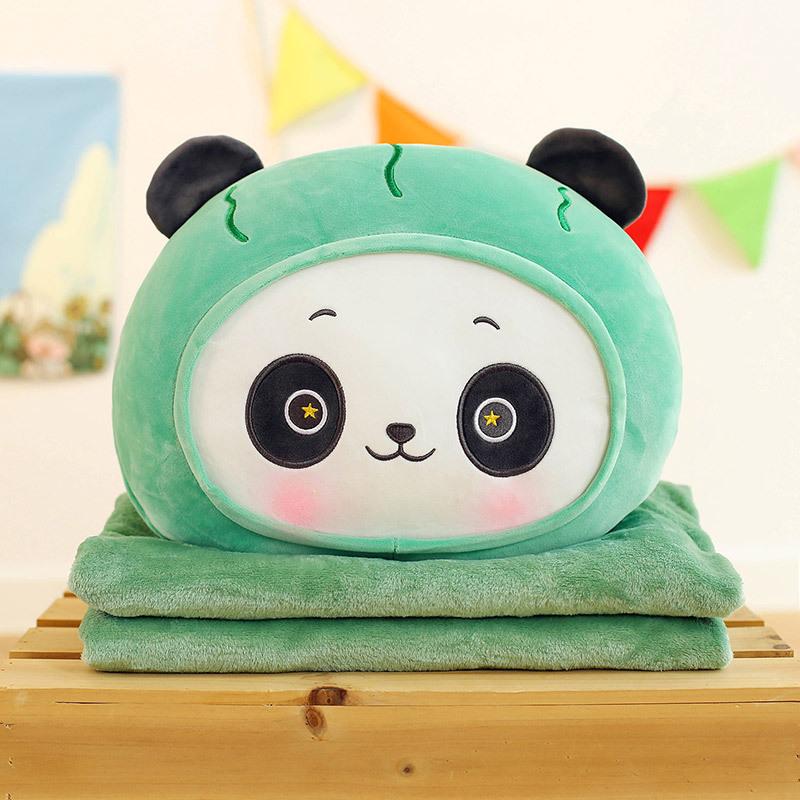 Cartoon Throw Pillow Quilt Dual-Purpose Pillow Folding Air Conditioner Blanket Car Cushion Pillow Three-In-One Office Nap Pillow