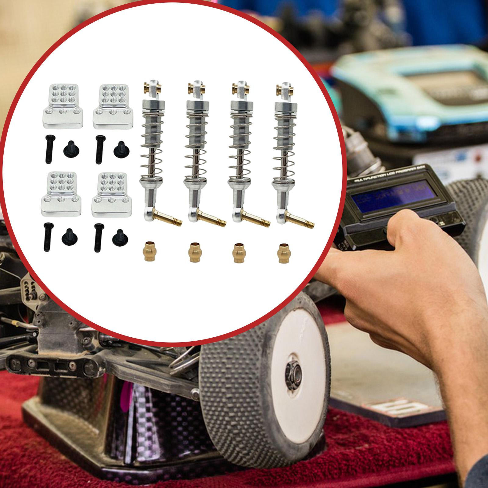 

1/16 RC Car Shock Absorbers Spare Parts Aluminum with Mount Vehicle срібний