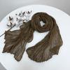 Spring And Summer Thin Cotton And Linen Scarf Slender Narrow Shawl Natural Texture Pleated Silk Scarf Versatile Retro Multi-Color