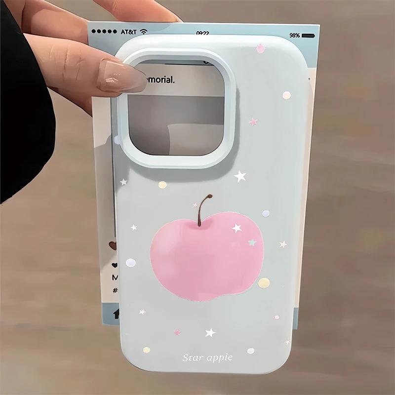 Star Powder Apple Is Suitable for iPhone17Promax Mobile Phone Case 16 Liquid Glutinous Rice 14 Matte 15 Large Holes Women's Models