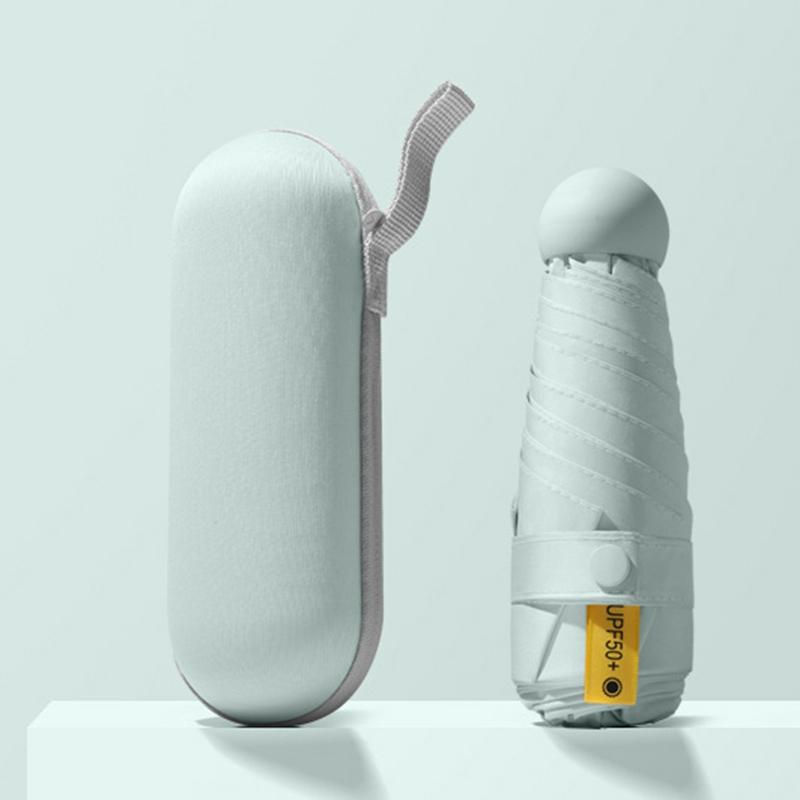 

Зонт от солнца Анти-УФ Мини Капсульный Зонт Маленький Зонт Карманный Защита От Солнца И УФ-Защиты Зонтик Fivefold six-bone светло-зеленый