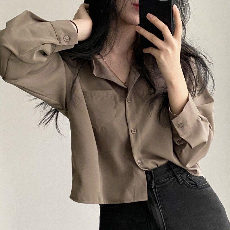 Korean Retro Stylish Women's Single-Breasted Lapel Shirt