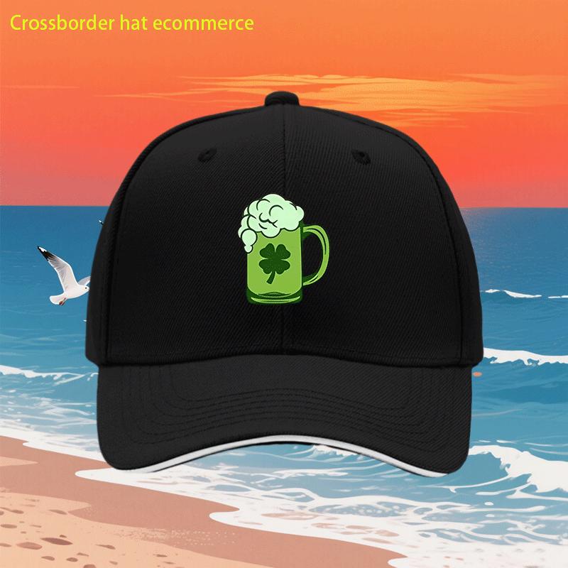 

Clover Beer St Patricks Day Baseball Cap Adjustable Polyester Unisex Casual Sun Hat Outdoor Headwear One Size