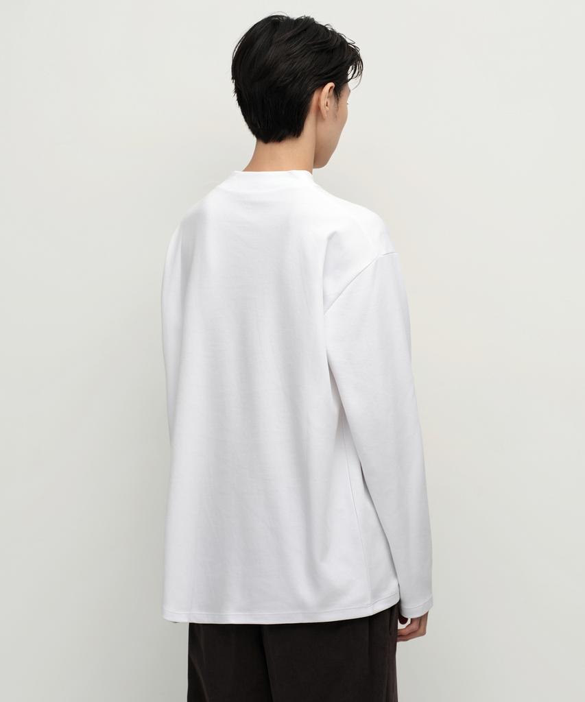 MUSINSA STANDARD [Heat Standard] Mock Neck Long Sleeve T-Shirt [White]