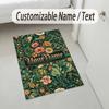 Floral Artwork Theme Soft Crystal Velvet Rug Custom Name & Text Print Non Slip Floor Rug for Bedroom Living Room