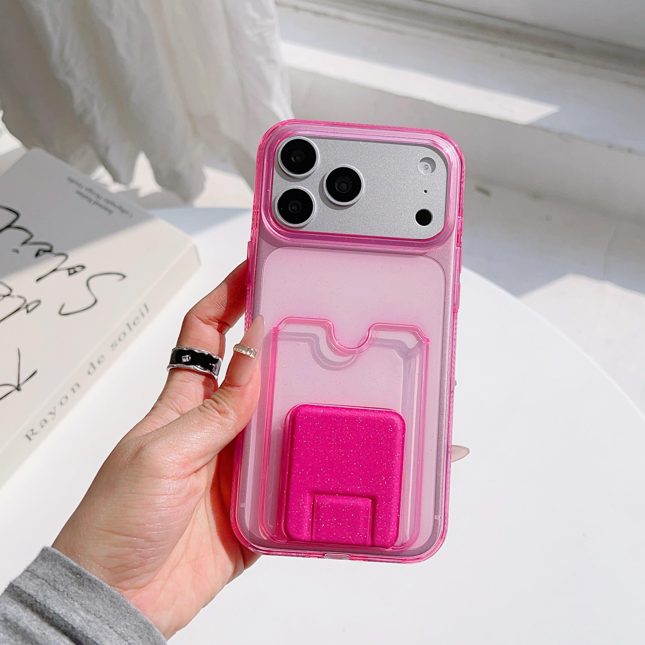 

Luxury Glitter Bling Card Holder Slot Wallet Phone Case For iPhone 17 Air 16 15 14 13 Pro Max Plus Po Pocket Clear Back Cover iPhone Air розы красного