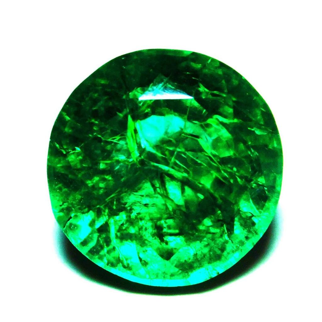 7.2 Ct Natural Emerald Untreated Green Colombian Round Cut CERTIFIED Gemstone