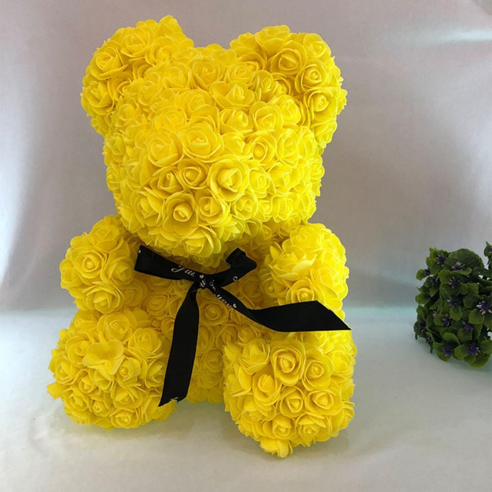 Qixi Festival Valentine's Day Wedding Rose Bear Simulation Floral Fragrance Creative Eternal Flower Hug Bear Gift