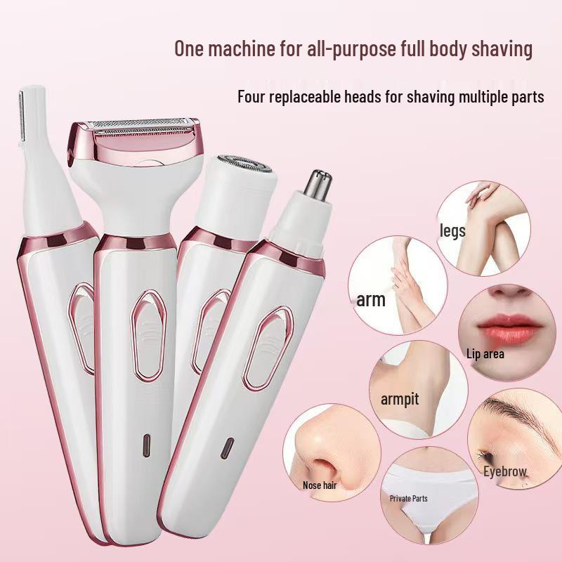 USB Rechargeable 4-in-1 Women's Electric Shaver for Legs, Armpits & Bikini Line