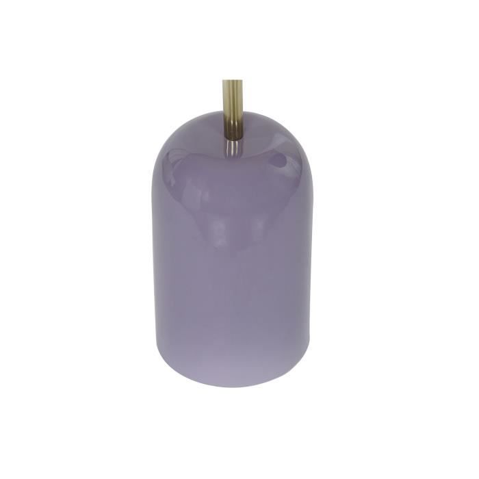 Table d'appoint en cuir et fer laqué - Blanc - 40 x 40 x 56 cm