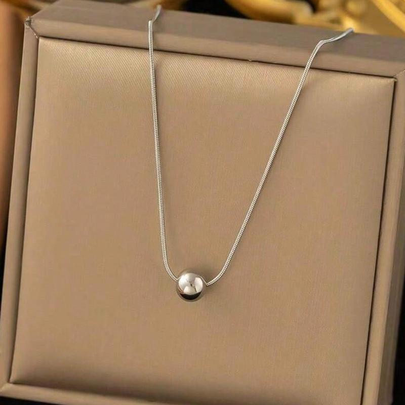 1pc Gold-Color Ball Ins Style Fashionable All-Match Necklace