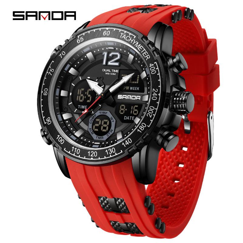 SANDA Youth Multifunctional Waterproof Sports Watch - Cool Electronic Design