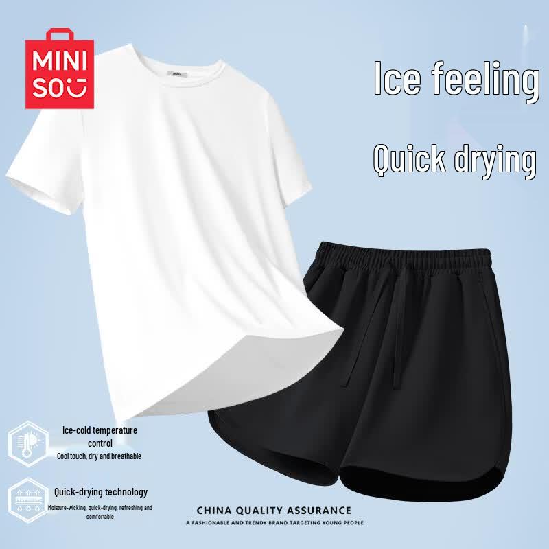 MINISO Women s Quick-Dry Short Sleeve & Shorts Sportswear Set S