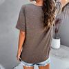Casual Women's Solid Color Temperament Casual Solid Color Zipper Short-sleeved Tops