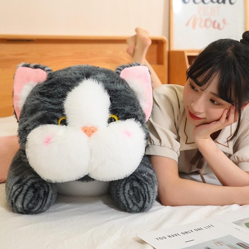 Cute Floppy Cat Plush Toy Soft Pp Cotton Kids Comfort Pillow Stuffed Animal
