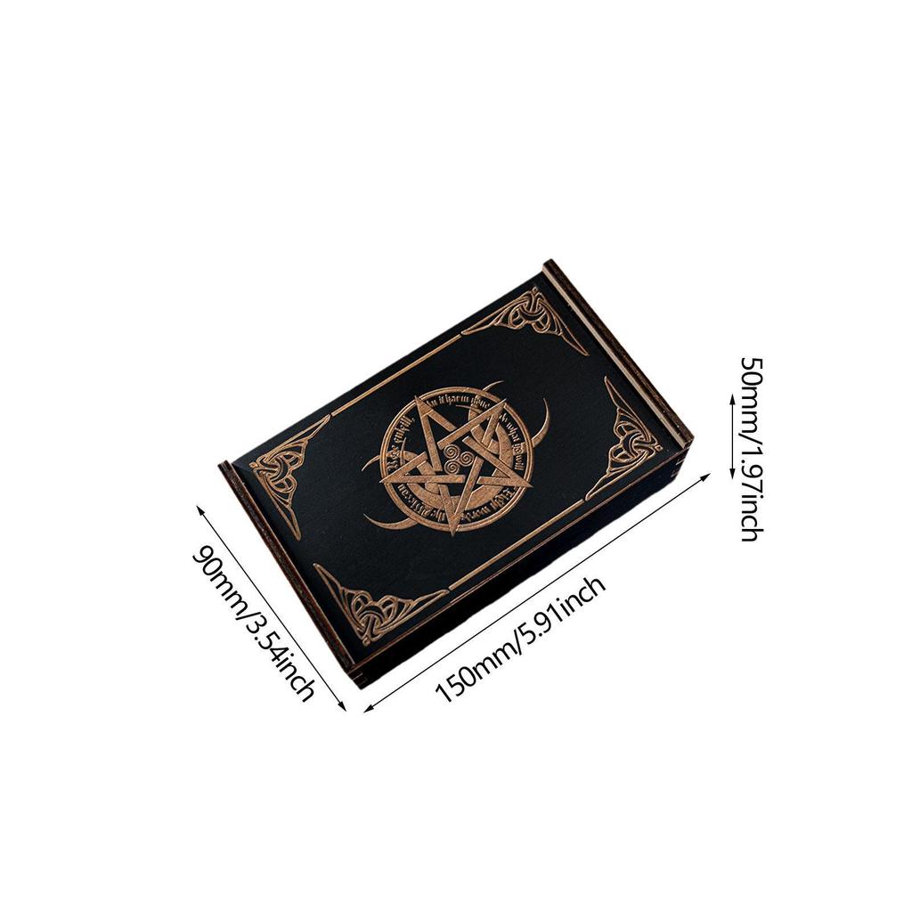 Holz Tarot Box Rechteckig Schiebend Heimdeko Sammlerstück Dekorativ Geschenk Kartenorganisator Tarots Kartenbox Schmuck Andenkenbox
