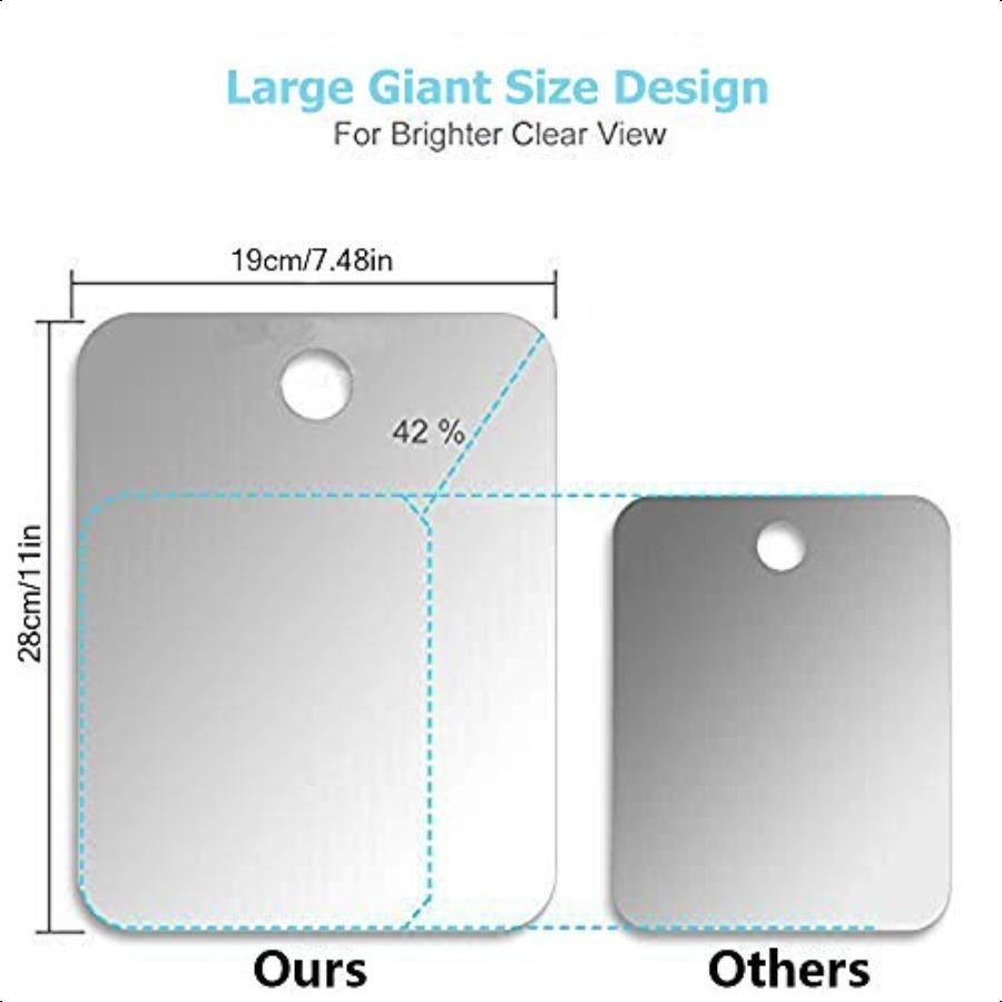 XoYoLarge Fogl Shower Mirror 11inX7.48in Includes 1 Adhesive Hooks AnitFog Shower Mirror Shower Makeup Shave Mirror Framel Show