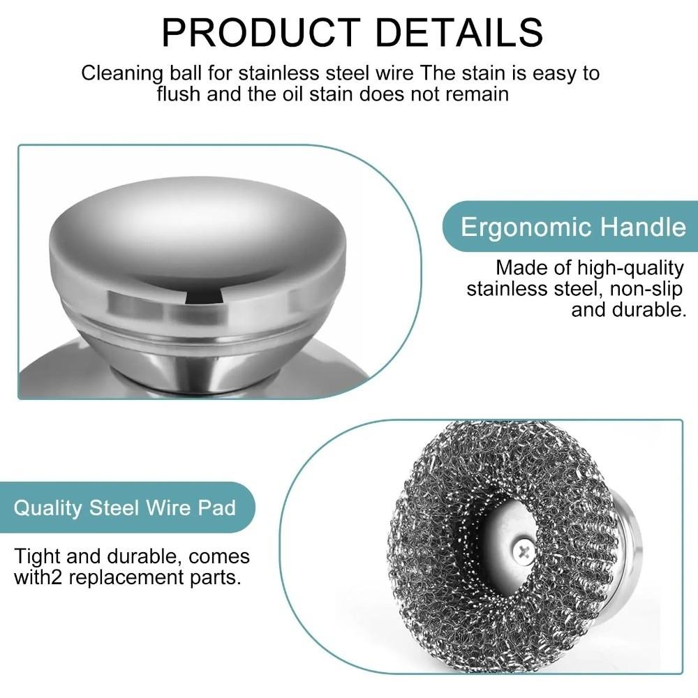 Durable Dishwashing Wire Ball Stainless Steel Kitchen Cleaning Tool Metal Scrubber  Dishes Cleaning