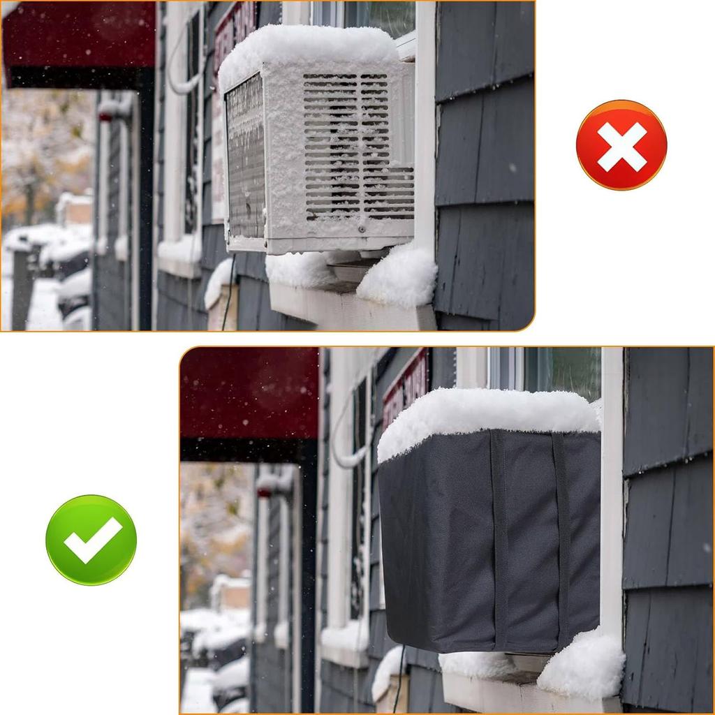 Demao AC Covers for Outside, Air Conditioner Cover for Outside Window AC Unit Cover, 600D Oxford Heavy Duty Waterproof Dustproof Window AC