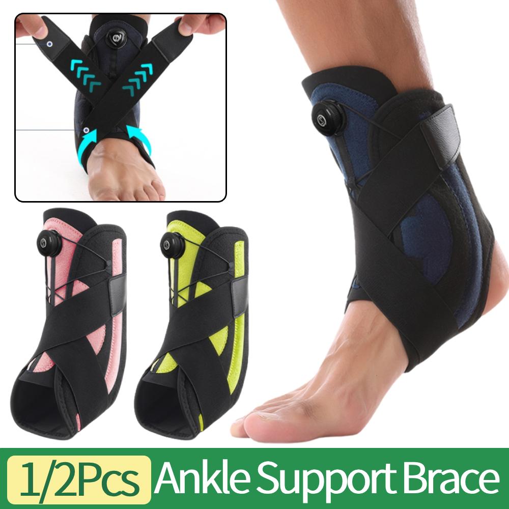 1/2Pcs Ankle Brace Support Sports Adjustable Lace Up Sports Ankle Stabilizer Straps for Sprained Foot Compression Socks Sleeve