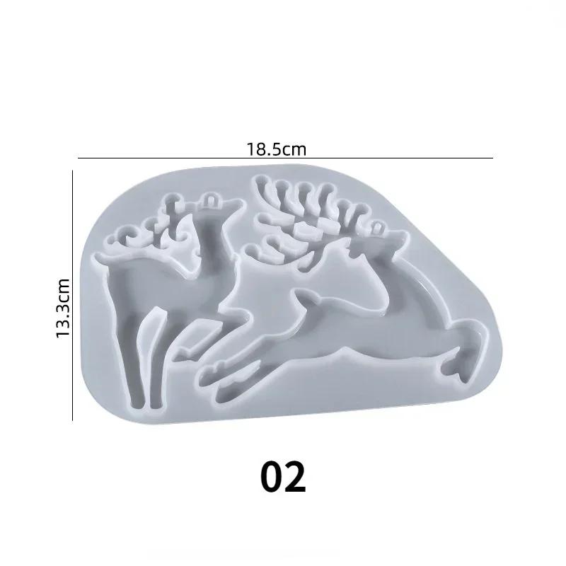 New Epoxy Irregular Jewelry Making Tools Earrings Christmas Resin Mold Elk Keychain Pendant Silicone Mould Xmas Tree Ornament