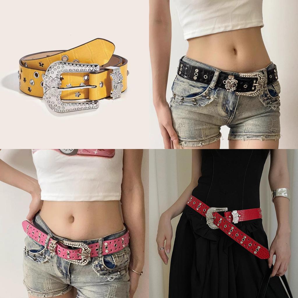 Cintura Cool Girl Y2k a Farfalla con Strass per Stile Punk Americano Retrò