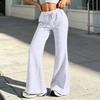 Women's Loose Fit Flared Sweatpants with Drawstring Waist, Casual Color Pants for Everyday Wear