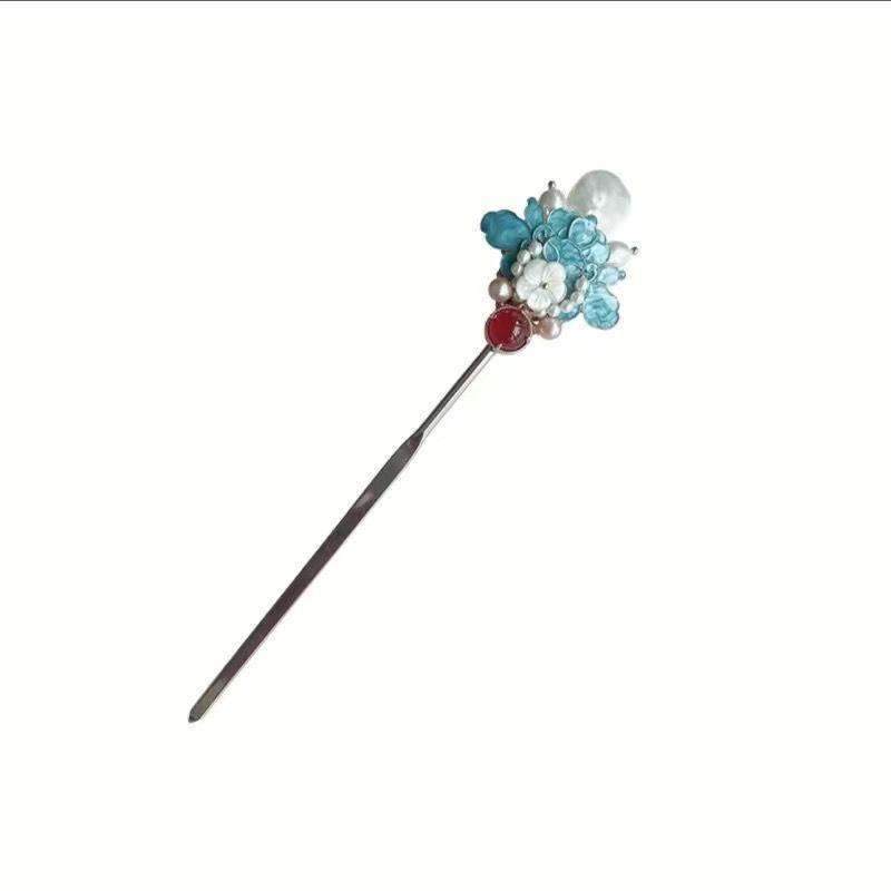 

1/2pcs Peony Hairpin Chinese-style Design Headdress Hairpin Imitation of Emerald Daily Outfit Go Out To Play Stage Performances