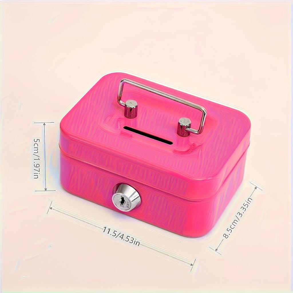 Metal Key Lock Storage Box, Money Box, Adult Safe, Coin Safe, Adult Safe, Cashier, Suitable for Year-Round 21 Festivals