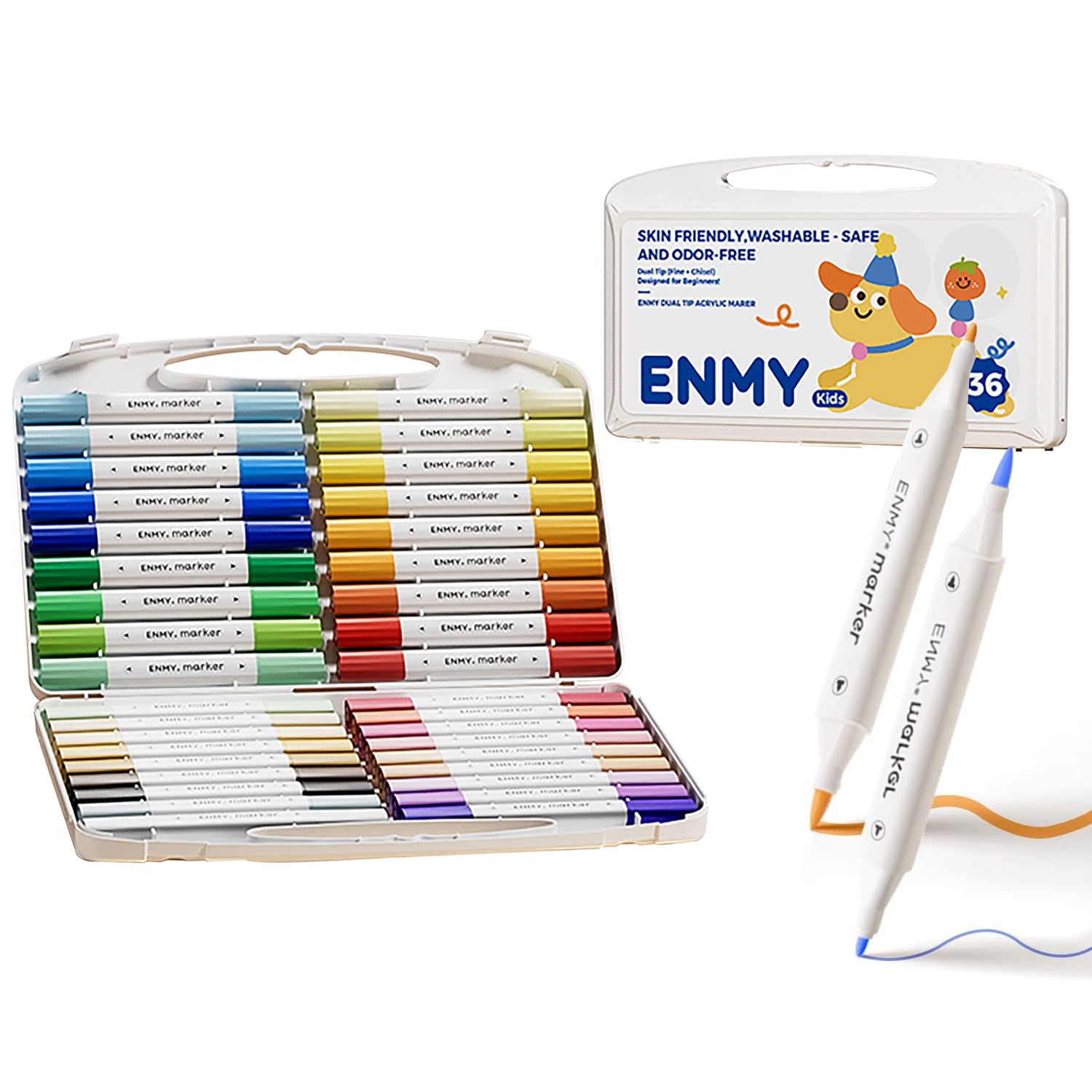 

ENMY Акриловый маркер Толстый и тонкий Иллюстрация Художественные маркеры для ткани Взрослые и дети Набор 36 цветов, Концы, Маркеры, Краски на водной основе, Искусство, Манга,