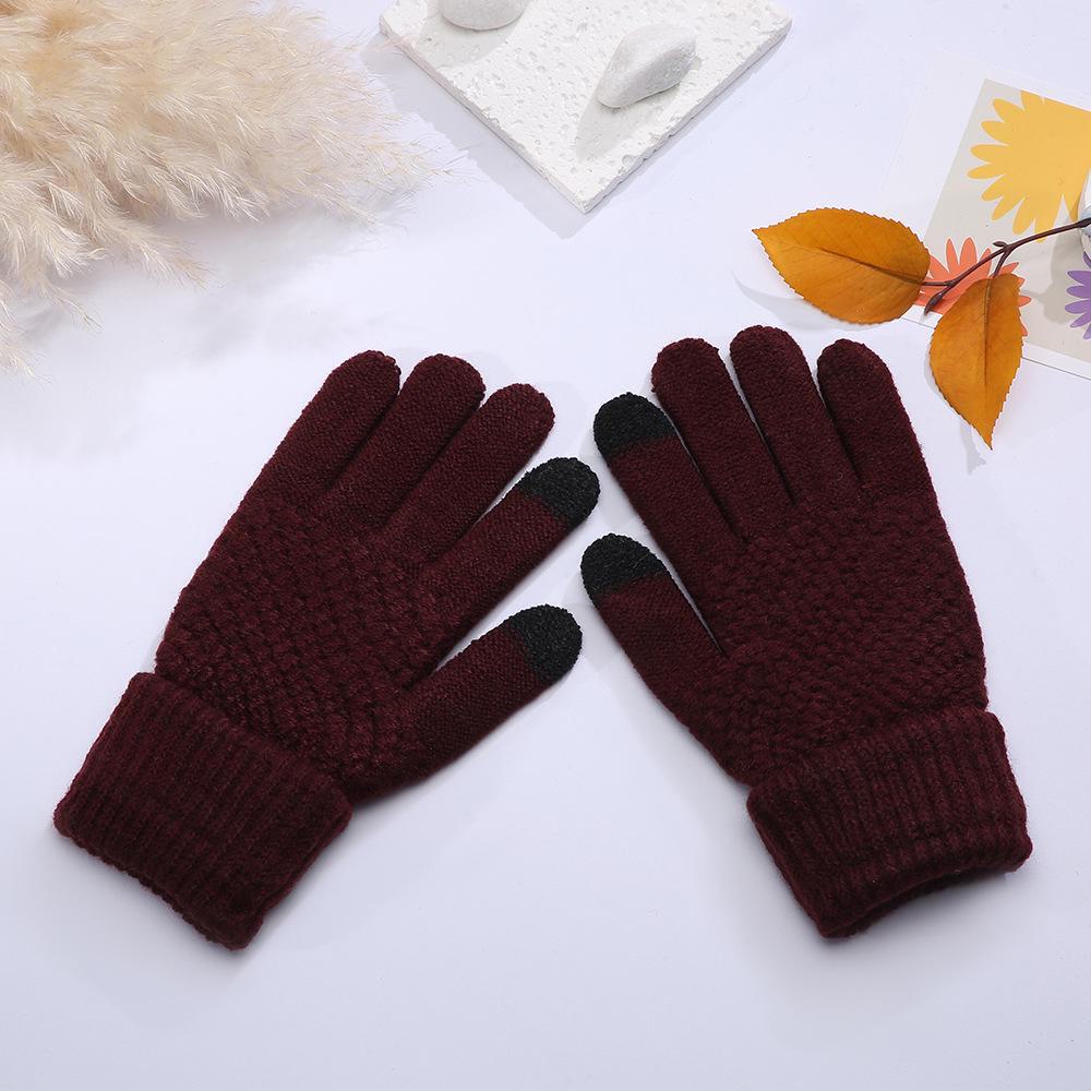 

Утолщенные ананасовые сетчатые теплые перчатки для велоспорта: Морозостойкий, подходит для сенсорных экранов, подходит для осени и зимы 21cm винный/глубокий