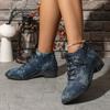 Women's Wide Width British Style Ankle Boots - Round Toe Front Lace-Up Martin Boots for Fall/Winter, Retro Comfortable Boots
