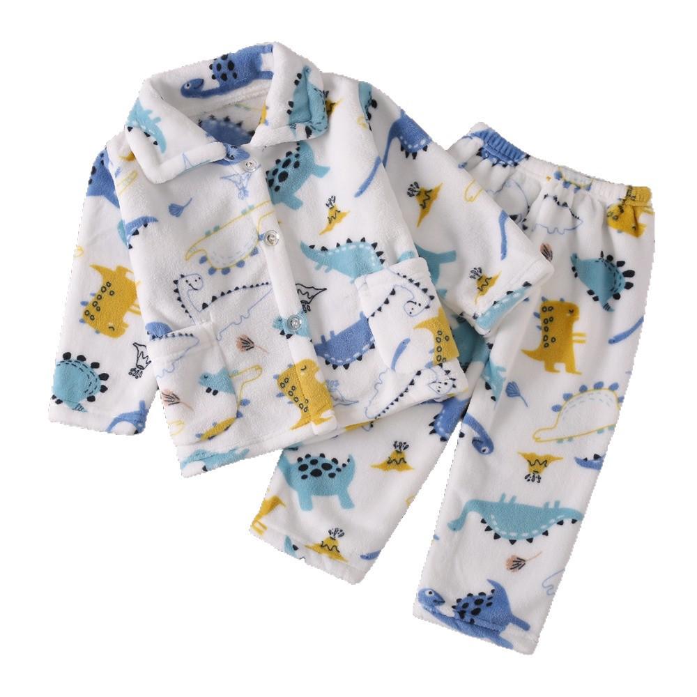 Set Pijama Flanel pentru Copii - Fleece Coral, Haine Toamnă/Iarnă, Îngroșat pentru Băieți și Fete