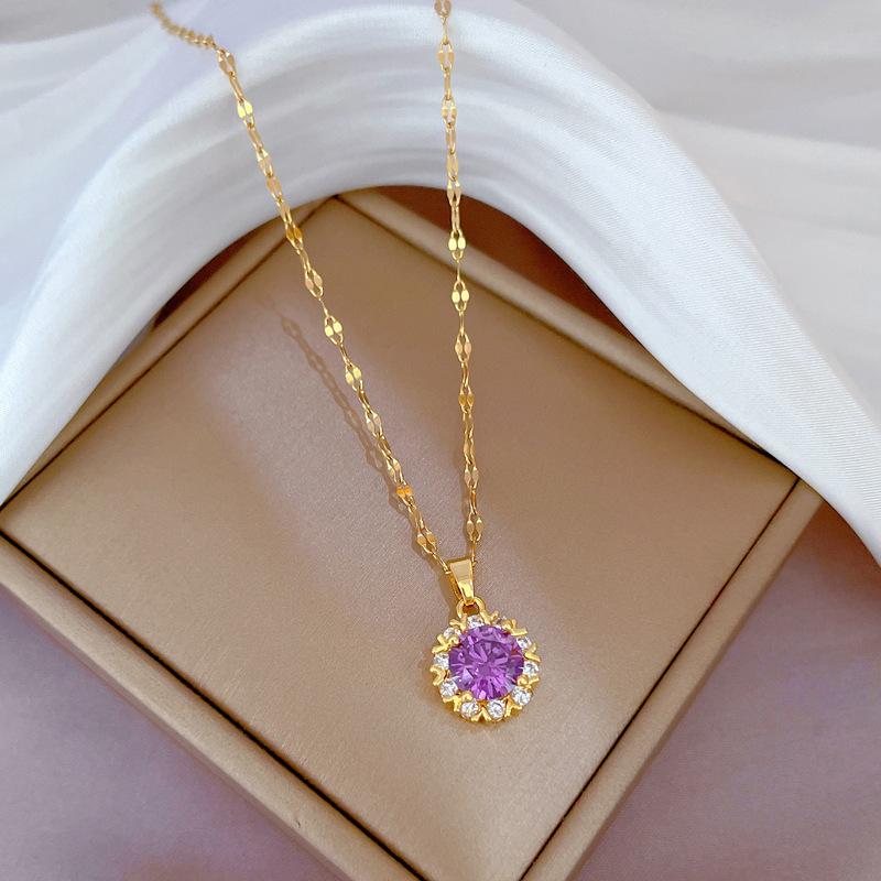 Snowflake Fluttering Minimalist Wind Furnace Real Gold Necklace Female Collarbone Chain With Jewelry